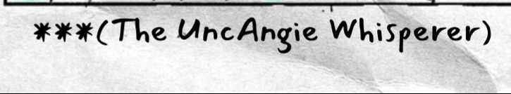 Footnote text reads: Mark, the UncAngie Whisperer.