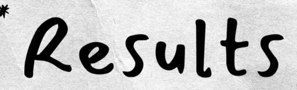 Large center text reads: Results.