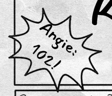 Starburst at left reads: Angie: 102!
